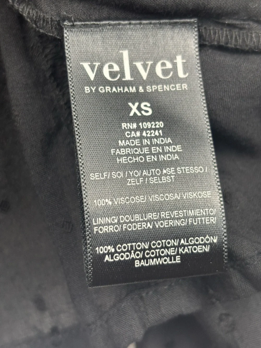 Velvet by Graham & Spencer details embroidered